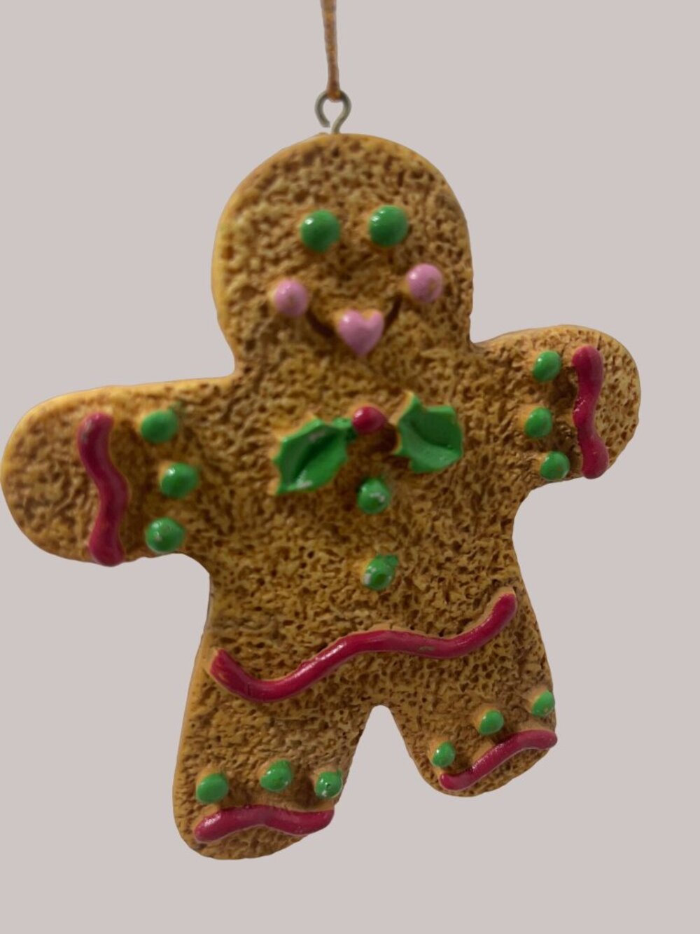 VTG Gingerbread Man Christmas Tree Ornaments Set Of 3 Handcrafted Holiday Decor - Picture 3 of 10